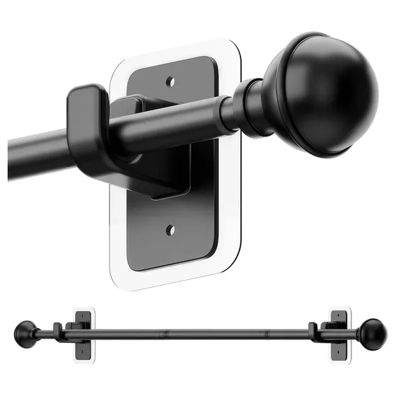 ENJOYBASICS No-Drill Curtain Rod — Black